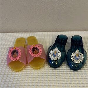 Disney Pink Belle and Blue Cinderella play shoes